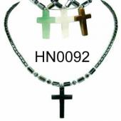 Assorted Cross Pendant Hematite Beads Stone Chain Choker Fashion Women Necklace